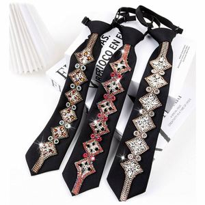 Girls Rhinestone Necktie Necklace Retractable Glass Material for Party Evening Dresses Shirts - Product Image 1
