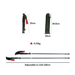 Bâtons de randonnée Trekking bâton de marche pliable en aluminium 110-135cm réglable marche Trekking pour l'alpinisme - Product Image 3
