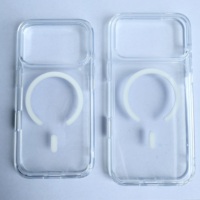 Nouvelle arrivée, étui magnétique transparent pour iPhone 18 Pro Max, coque rigide en PC+TPU antichoc, revêtement anti-jaunissement, vente en gros de qualité supérieure