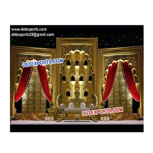 โบราณไฟเบอร์แกะสลักแผงทอง/Rajwada จัดงานแต่งงานแผ่นฉากหลัง/งานแต่งงานเส้นใยฉากหลัง - Product Image 1