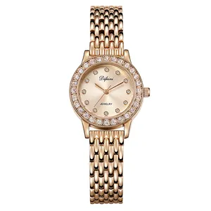 2020 Difeini Luxe Zakelijke Horloge Messing Plating Classic Rose Goud Vrouwen Quartz Horloge