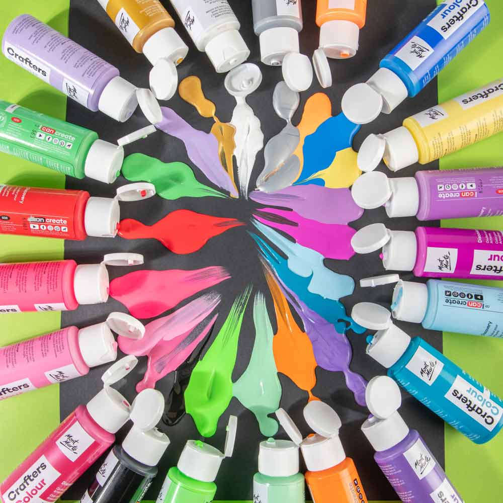 Set 21 Colori Acrilici Mont Marte - 60ml Ciascuno, Opachi, Metallici E Fluorescenti - Foto 7
