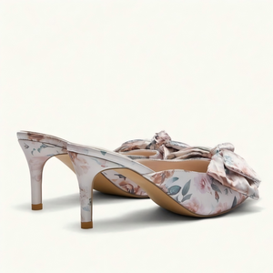 <span class=keywords><strong>Mules</strong></span> à enfiler en satin rose et <span class=keywords><strong>bleu</strong></span> à motif floral pour femme, à bout pointu et talon aiguille, avec nœud, tendance mode printemps, pour mariages et soirées - Product Image 4