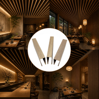 Plafond en aluminium à l'aspect bois, finition brossée, imperméable, ignifuge, insonorisant, taille personnalisée, design contemporain