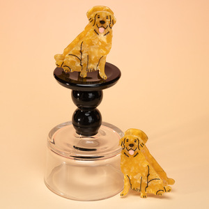 Pince à cheveux en acétate de cellulose motif Golden Retriever mignon, forme animale, accessoires pour cheveux pour femmes et jeunes filles - Product Image 3