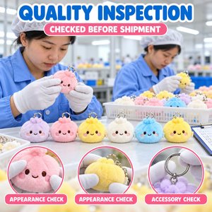 Porte-clés en peluche en gros, breloque de sac en forme de boulette douce et rembourrée, jouet à presser Kawaii, cadeau pour enfants OEM/ODM - Product Image 6