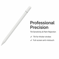 Pensil Stylus Bluetooth dengan Tampilan Baterai Real-Time untuk iPad Pro Air Mini, Aksesori Magnetik, Pengisian Cepat Tipe-C, Warna Putih