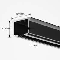 Rail de rideau en métal noir de haute qualité, type vague S, pour rideaux à plis ondulés, avec support mural extensible