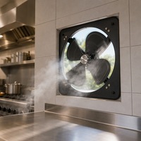 Ventilateur d'évacuation mural carré de 16 pouces, ventilateur de ventilation polyvalent pour la maison, le garage, le bureau