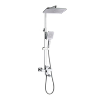 SANIPRO Système de douche pluie mural moderne en acier inoxydable doré avec mitigeur à long bec pour baignoire et ensemble de robinetterie de douche