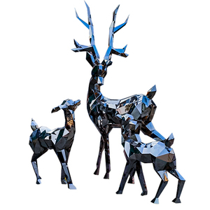 Park and garden metal stainless steel decoration animal sculpture modern life size bronze deer garden statues - Product Image 2