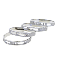 Bracelet jonc personnalisable avec lettres alphabet 26, micro-pavé de zircone cubique 5A, style Iced Out Bling