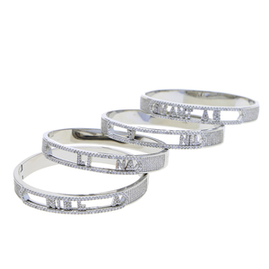 <span class=keywords><strong>Bracciale</strong></span> rigido personalizzabile con <span class=keywords><strong>nome</strong></span>, stile Iced Out Bling, con charm scorrevole a 26 lettere dell'alfabeto, micro pavé di zirconi 5A - Product Image 3
