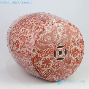 RZIS001-B Chinese Style Red Hand Painted Dragon Painting Ceramic <strong>Stool</strong> <strong>Outdoor</strong> <strong>Stool</strong> Drum <strong>Stool</strong> - Product Image 4
