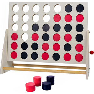 2 FT WOODEN GIANT 4 in a ROW BOARD GAME <strong>LINE</strong> up 4 SET for KIDS and ADULTS OUTDOOR - Product Image 1