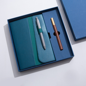 Luxury Tri-Fold Faux Leather Office Gift Set with Pen and Notebook for Customized Corporate Appreciation and Client Gifts - Product Image 1