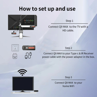 Q9MAX Nouvelle console de jeu vidéo rétro 4K HD, stick de jeu classique, processeur H313, 1 Go de RAM, 8 Go de ROM, Smart TV, Android 14, boîte de jeu rapide