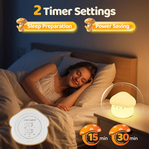 Lampada Notturna a Forma di Fungo, Luce LED con Timer, Lampada da Tavolo per Bambini, Ausilio per il Sonno, Luce Calda Bianca, Lampada USB in Silicone - Product Image 6