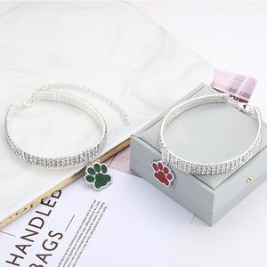 Großhandel Schöne Qualität Bright Shine Crystal <span class=keywords><strong>Dog</strong></span> <span class=keywords><strong>Paw</strong></span> Shape Dekoration Haustier Halsband für Kätzchen - Product Image 6