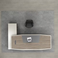 Bureau de direction moderne de luxe léger en forme de L, pour PDG ou directeur, en panneau mélaminé, mobilier commercial