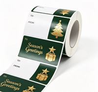 Étiquettes autocollantes en papier artistique imperméables avec logo personnalisé imprimé en couleur CMYK pour les fêtes, Noël, les cadeaux et l'emballage