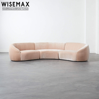 WISEMAX – meubles en forme de U, canapés de sol incurvés, canapé de luxe moderne, en velours, modulaire, pour salon