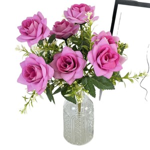Fábrica de Flores Meiyu, Rosa Artificial de Felpa de 7 Cabezas, Flor Artificial para Decoración de Bodas, Hogar y Fotografía - Product Image 5