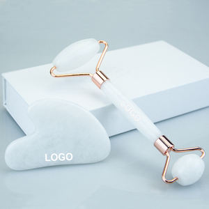 Private Label Facial Roller <span class=keywords><strong>Massager</strong></span> 100% Natural White Jade Face Roller com Gua Sha Conjunto com Caixa de Embalagem Personalizada OEM - Product Image 6