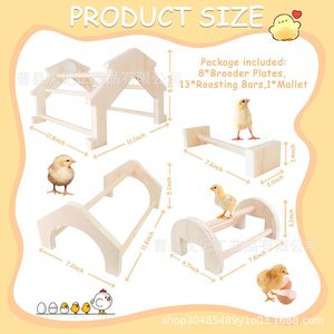 Juego de perchas de madera para pollos, soporte para pollitos, equipo de entrenamiento para gallinas, gallos, patos y gansos para exteriores - Product Image 4
