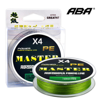Ligne de pêche tressée PE super résistante OEM 4 brins 100M 36 LB, matériel de pêche en gros, ligne de pêche marque OEM ABA