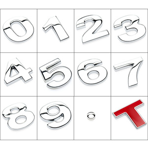 Adesivo Emblema Auto con Numeri Inglesi da 2,5 CM Stampati UV, Logo Personalizzato Argento per Uso Agricolo sul Bagagliaio Posteriore - Product Image 4