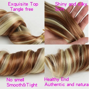 Extensiones de Cabello Sintético Ondulado Suelto para <span class=keywords><strong>Crochet</strong></span>, Rizado en Espiral, 22 Pulgadas, Cabello para Trenzar, Rizos Franceses, Extensiones de Cabello a Granel, Rubio Ombre - Product Image 3