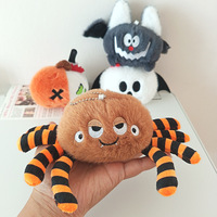 Porte-clés en peluche d'Halloween, mignon, araignée, citrouille, fantôme, chauve-souris, animal en peluche, breloque de sac, pendentif en peluche douce, porte-clés, vente en gros, cadeau de fête