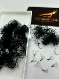 Extensions de cils préfabriquées en cachemire mat foncé, courbure M, 10D, 14mm, bouquets de cils pré-faits en gros, en grande boîte, épais et volumineux - Product Image 4