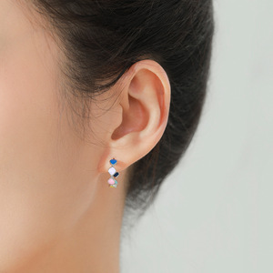 New S925 Sterling <b>Silver</b> Rainbow Epoxy Resin <b>Ring</b> and Earring <b>Set</b>, Women's - A stylish, sweet, and delightful jewelry <b>set</b> - Product Image 5