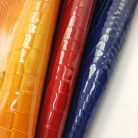 Alligator personnalisé 1 mm tricoté PVC artificiel en faux cuir de crocodile synthétique pour sac chaussures fabrication de bagages
