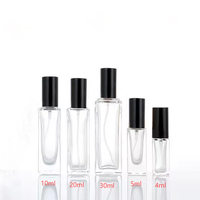Flacon pulvérisateur de parfum portable carré en verre de 4ml, 5ml, 8ml, 10ml, 20ml, 30ml, avec bouchon à vis et pompe de diffusion, vente en gros