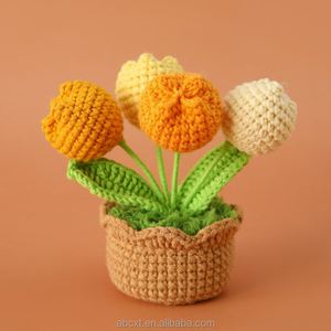 กระถางดอกทิวลิปโครเชต์ทำมือสำหรับตกแต่งบ้าน - Product Image 4