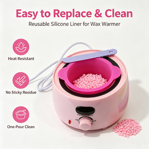 Wholesale Food Grade Silicone Waterproof Non-Stick Wax Melting Bowl Set for Hair Removal Wax Beans Heating Beauty Salon Use OEM - Product Image 2