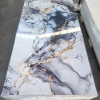 Nouveau design, panneau mural en PVC à effet marbre, brillant, imperméable aux UV, à emboîtement, pour murs intérieurs
