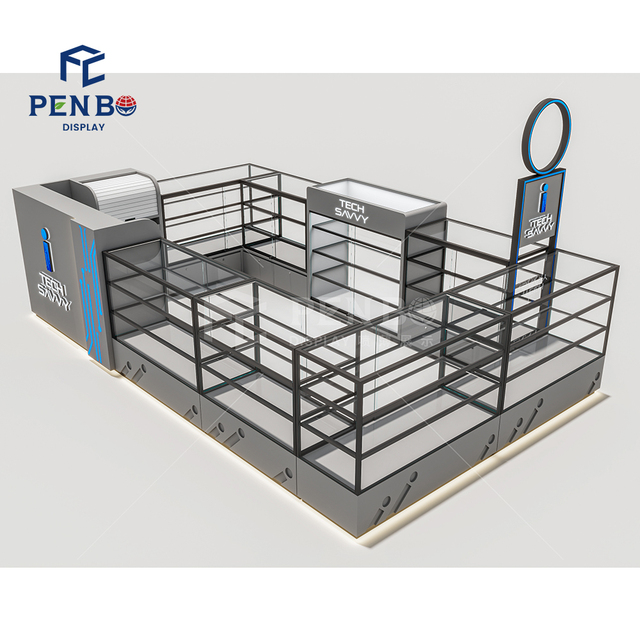 3D Floor Plan Customized Phone Kiosk Shopping Mall Kiosk Phone Cases Stand Smartphone Kiosk