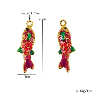 Pendentif en émail en acier inoxydable en forme de poisson Koi, accessoire de bijoux DIY, breloque de porte-clés, pendentif unisexe tendance - Product Image 3