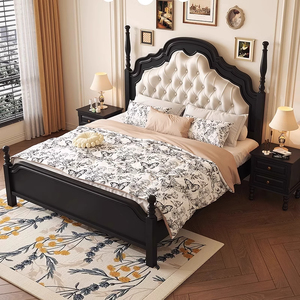 <span class=keywords><strong>Letto</strong></span> matrimoniale retrò americano in legno massello con testiera in morbida pelle Vintage <span class=keywords><strong>francese</strong></span> 1.8m <span class=keywords><strong>letto</strong></span> nuziale di fascia alta - Product Image 6