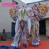 Éléphant gonflable décoratif d'extérieur, éléphant gonflable lumineux à LED pour exposition