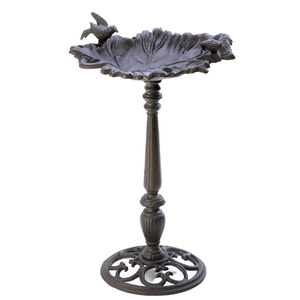 Bain d'oiseaux antique en fer, style rouillé, récipient à eau en métal pour jardin, patio, terrasse, véranda ou cour, à prix de gros - Product Image 1