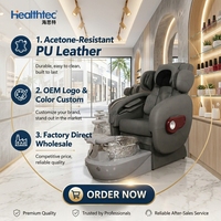 Fauteuil de massage électrique réglable en acier inoxydable de luxe pour pédicure, avec siège inclinable, pour utilisation en spa et salon