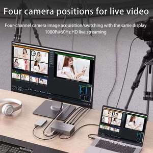 Tarjeta de Captura de Video Thunderbolt 3 de Cuatro Canales 1080P 60Hz, 4 Entradas DP YUY2, Conexión en Cadena para Cámara de Portátil, Juegos y Transmisiones en Vivo - Product Image 2