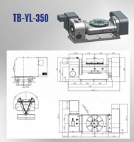 Accessoires pour machines-outils Table rotative de berceau à came d'indexation inclinable à 5 axes de diamètre de 165mm pour tour CNC