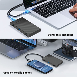 Aluminium USB3.2 10Gbps type <span class=keywords><strong>C</strong></span> <span class=keywords><strong>hub</strong></span> multi-disque 2 baies <span class=keywords><strong>nvme</strong></span> nas boîtier <span class=keywords><strong>ssd</strong></span> m.2 boîtier <span class=keywords><strong>ssd</strong></span> - Product Image 5