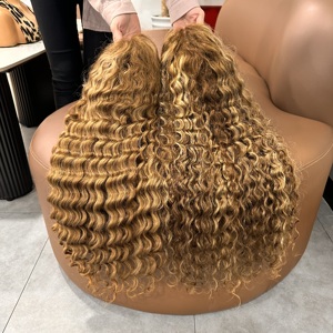 Perruque transparente 13*4 à ondulations profondes, couleur blond miel, 100% cheveux vierges malaisiens Remy 12A, 30 pouces - Product Image 4